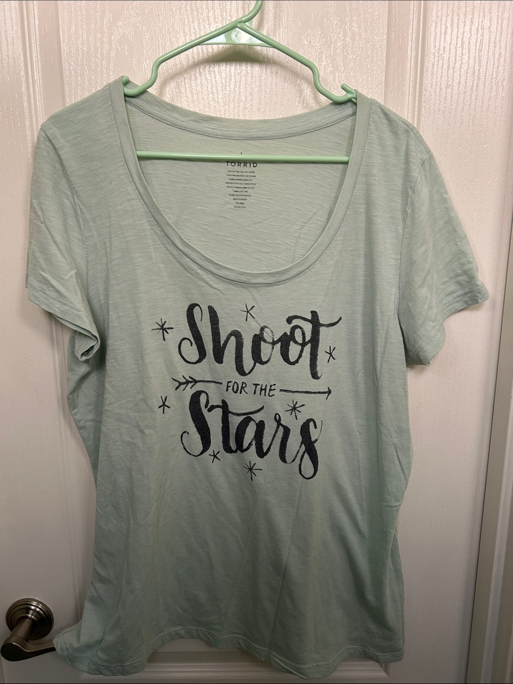 torrid Mint Scoop Neck Tee with 'Shoot for the Stars' Graphic